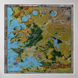 Crossroad Region Gazetter Map Poster