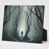 Crossroads in the Fog - Gloomy Forest Art Print Fotoplaat (Zijkant)