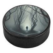 Crossroads in the Fog - Gloomy Forest Art Print Hockey Puck (3/4)