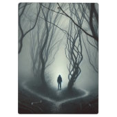 Crossroads in the Fog - Gloomy Forest Art Print Klembord (Achterkant)