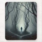 Crossroads in the Fog - Gloomy Forest Art Print Muismat (Voorkant)