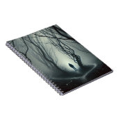 Crossroads in the Fog - Gloomy Forest Art Print Notitieboek (Rechterzijde)