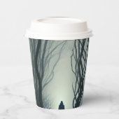 Crossroads in the Fog - Gloomy Forest Art Print Papieren Bekers (Links)