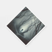 Crossroads in the Fog - Gloomy Forest Art Print Servet (Hoek)