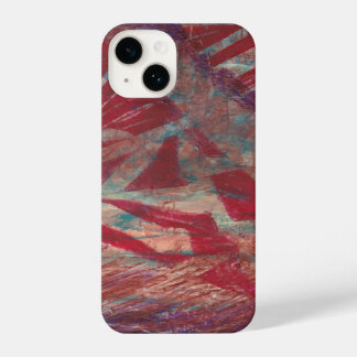 Crossroads – Krachtig Abstract Rood Patroon iPhone 14 Hoesje