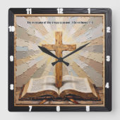 Cross's Power: Word Revealed True Vierkante Klok (Voorkant)