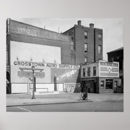Crosstown Auto Supply, 1920. Oude foto Poster