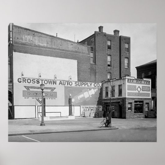 Crosstown Auto Supply, 1920. Oude foto Poster (Voorkant)