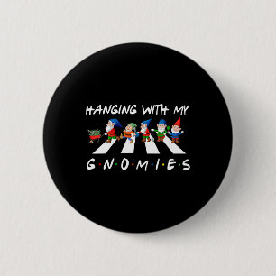 Crosswalk leuk kerst hangen met mijn kabouters voo ronde button 5,7 cm