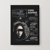 Crosswired - Techno-Brutalist Streetwear Design Button (Voorkant)