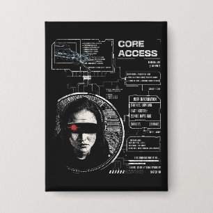 Crosswired - Techno-Brutalist Streetwear Design Button