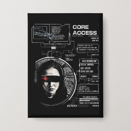 Crosswired - Techno-Brutalist Streetwear Design Button (Voorkant)