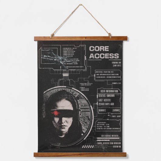 Crosswired - Techno-Brutalist Streetwear Design Hangend Wandkleed (Voorkant)
