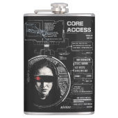 Crosswired - Techno-Brutalist Streetwear Design Heupfles (Voorkant)