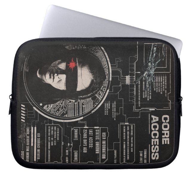 Crosswired - Techno-Brutalist Streetwear Design Laptop Sleeve (Voorkant)
