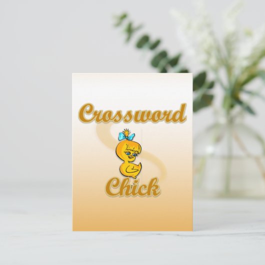 Crossword Chick Briefkaart (Staand voorkant)