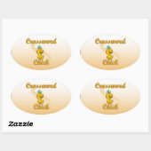 Crossword Chick Ovale Sticker (Vel)