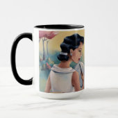 Crossword Girl en Bird Coffee Mok (Links)