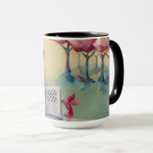 Crossword Girl en Bird Coffee Mok (Voorkant rechts)