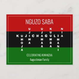 Crossword NGUZO SABA Kwanzaa Feestdagenkaart