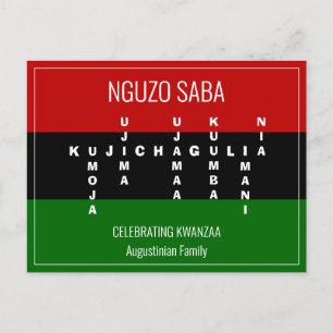Crossword NGUZO SABA Kwanzaa Feestdagenkaart