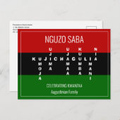 Crossword NGUZO SABA Kwanzaa Feestdagenkaart (Voorkant / Achterkant)