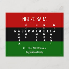 Crossword NGUZO SABA Kwanzaa Feestdagenkaart