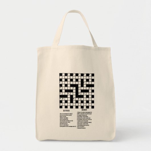 CROSSWORD PUZZLE BAG TOTE BAG (Voorkant)