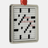 Crossword Puzzle ~ Changeable Year Metalen Ornament (Rechts)