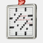 Crossword Puzzle ~ Changeable Year Metalen Ornament (Links)