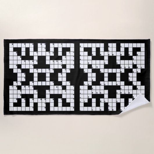 Crossword Puzzle Design Beach Towel Strandlaken (Voorkant)