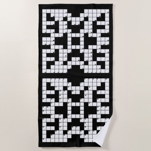 Crossword Puzzle Design Beach Towel Strandlaken (Voorkant)