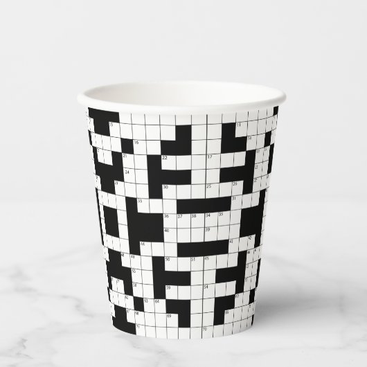 Crossword Puzzle Design Cup Papieren Bekers (Voorkant)