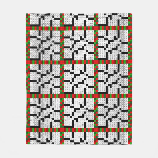 Crossword Puzzle Design on Fleece Blanket (Voorkant)