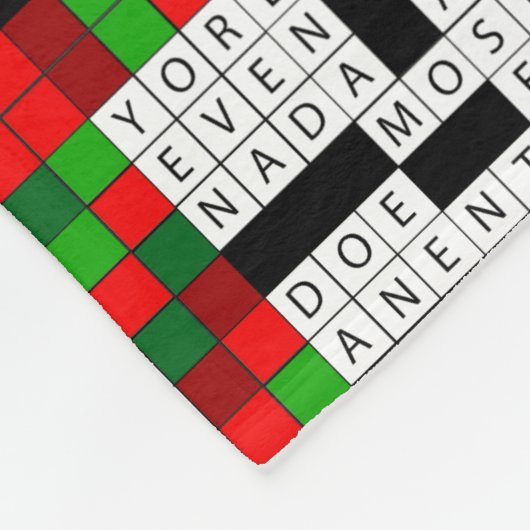 Crossword Puzzle Design on Fleece Blanket (Hoek)