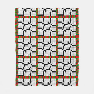 Crossword Puzzle Design on Fleece Blanket Deken