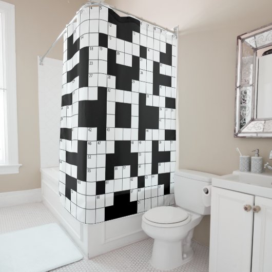 Crossword Puzzle Design Shower Curtain Douchegordijn (In situ)