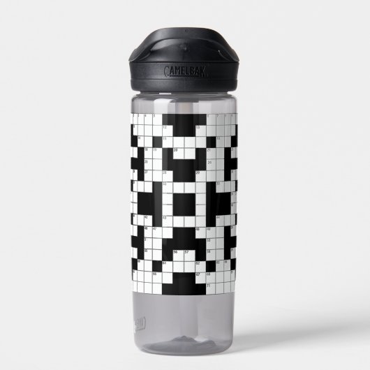 Crossword Puzzle Design Water Fles (Achterkant)