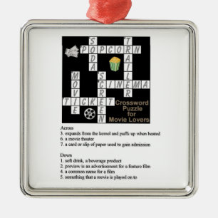 Crossword Puzzle for Movie Lovers Ornament
