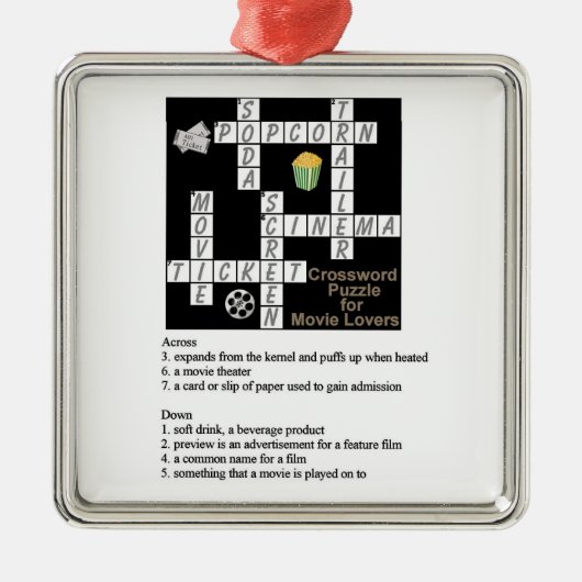 Crossword Puzzle for Movie Lovers Ornament (Voorkant)