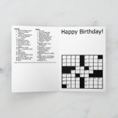 Crossword Puzzle Happy Birthday-kaart (9x9 Grid) Kaart (Binnen)