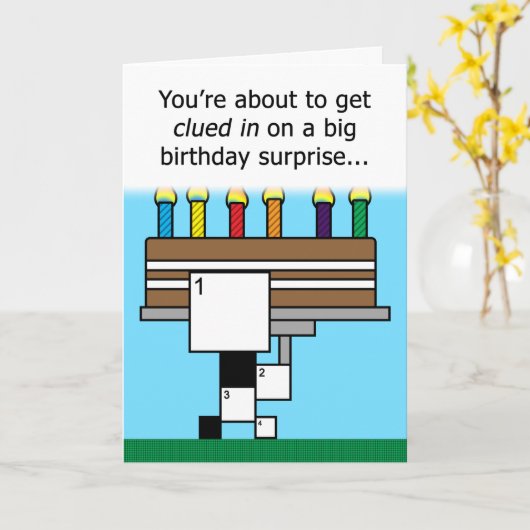 Crossword Puzzle Happy Birthday-kaart (9x9 Grid) Kaart (Gele Bloem)