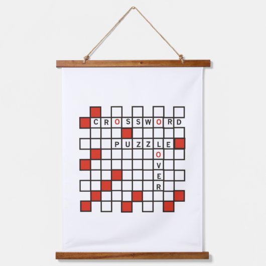 Crossword Puzzle Lover Hangend Wandkleed (Voorkant)