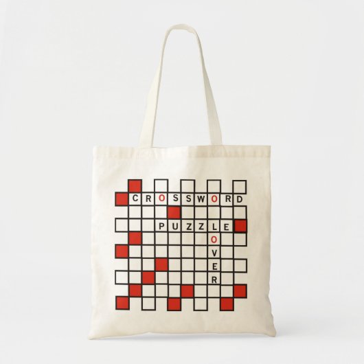 Crossword Puzzle Lover red Tote Bag (Voorkant)