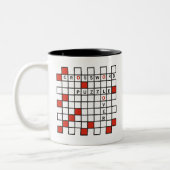 Crossword Puzzle Lover red Two-Tone Coffee Mok (Links)
