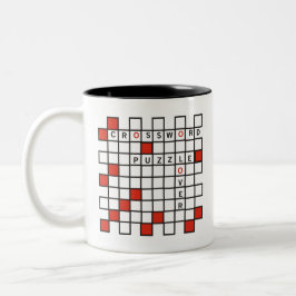 Crossword Puzzle Lover red Two-Tone Coffee Mok