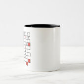 Crossword Puzzle Lover red Two-Tone Coffee Mok (Center)