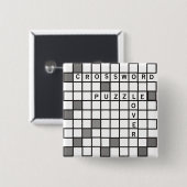 Crossword Puzzle Lover Vierkante Button 5,1 Cm (Voorkant /achterkant)