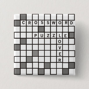 Crossword Puzzle Lover Vierkante Button 5,1 Cm