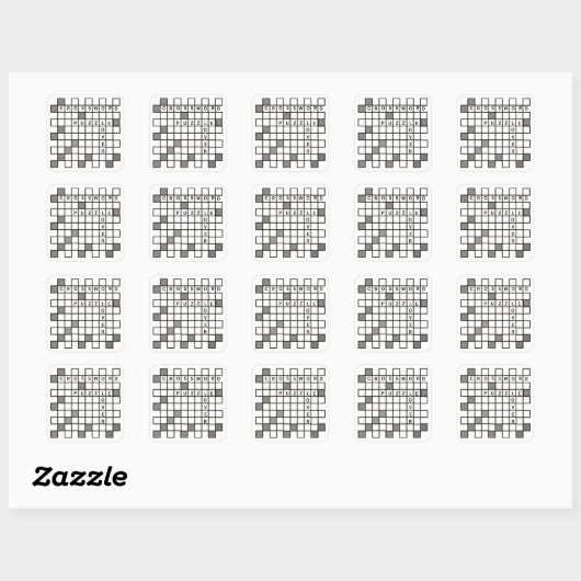 Crossword Puzzle Lover Vierkante Sticker (Vel)
